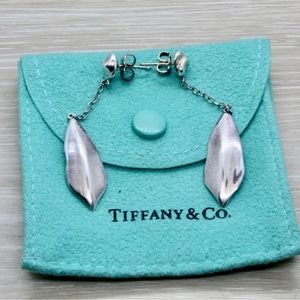 Tiffany & Co. Leaf Drop Sterling Silver Earrings
